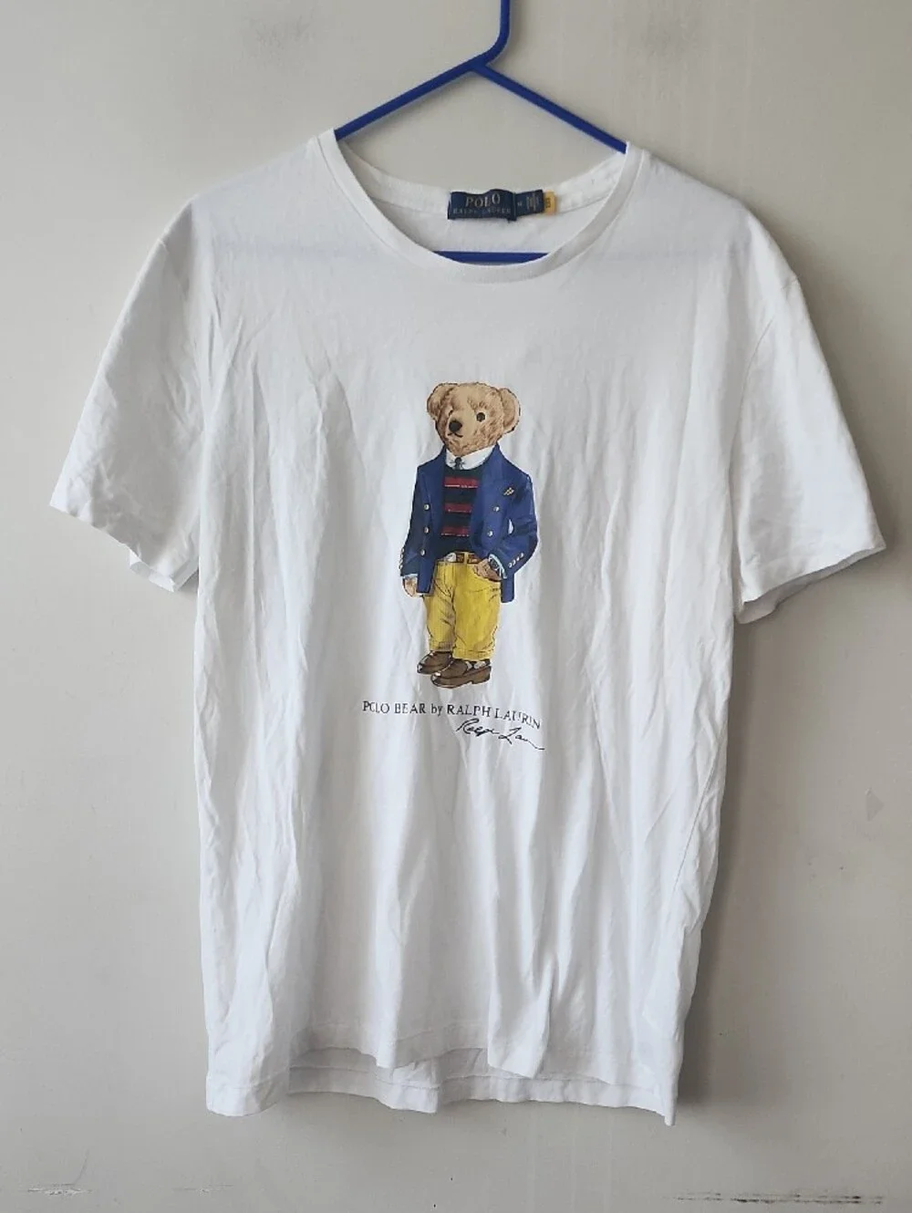 Polo by Ralph Lauren White Bear Graphic Tee with Blue Jacket. New Without Tag - Picture 3 of 9